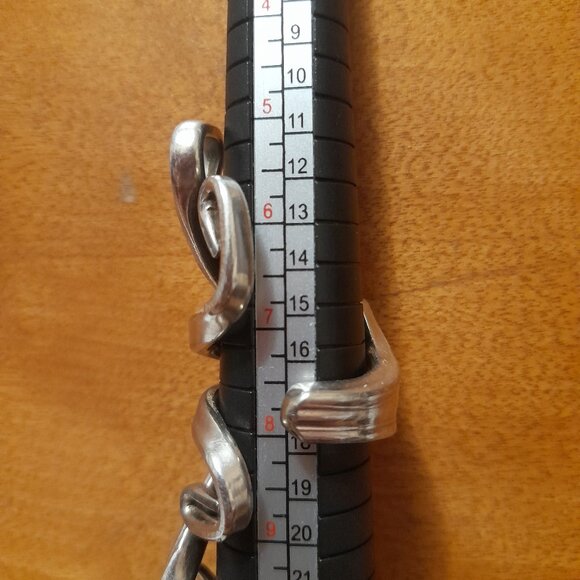 Large Vintage Fork Ring Silver Tone Twisted Avant Garde Design Thick Men Jewelry - Picture 4 of 16